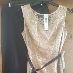 Long black Satin Skirt with or w/o Embroidered top